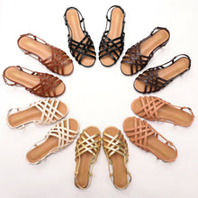 Load image into Gallery viewer, Women's Woven Openwork Sandals - Breathable Roman Style Buckle Sandals