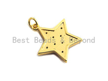 Load image into Gallery viewer, Colorful CZ on Star Enamel Pendant, Star Enamel Charm Pendant, White/Black/Blue/Red/Pink/Turquoise Star,20x21mm,sku#F934
