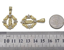 Load image into Gallery viewer, Gold CZ Virgin Mary Flower Charm, Sku#LK707