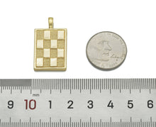 Load image into Gallery viewer, Gold Checkboard Rectangle Charm, Sku#F1516