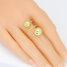 Load image into Gallery viewer, Gold Ball Wrap Line Adjustable Ring, Sku#LD561