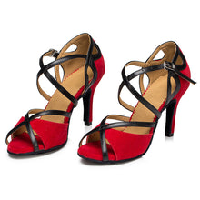 Load image into Gallery viewer, Women's Latin Dance Stiletto Heels – Soft Suede Sole Ballroom Dance Shoes