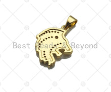 Load image into Gallery viewer, CZ Micro Pave Lion Head Pendant/Charm,Cubic Zirconia Lion Charm, Men's Necklace Bracelet Charm Pendant,15x19mm, sku#F1329