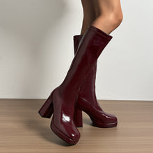 Load image into Gallery viewer, Women's Over-the-Knee Chunky Heel Riding Boots – Square Toe Block Heel