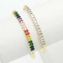 Load image into Gallery viewer, Rainbow Clear Oval CZ Bracelet,Sku#LD361