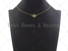 Load image into Gallery viewer, Clear CZ Micro Pave Evil Eye With Long Eyelash Shaped Pendant/Charm, Sku#L300
