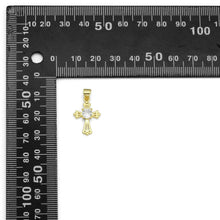 Load image into Gallery viewer, Gold Clear CZ Cross Charm, Sku#LX278