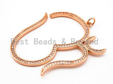 Load image into Gallery viewer, CZ Micro Pave Large Om Pendant, 42x46mm, Ohm Yoga Pendant Beads, Pave OM Charm, SKU#F382