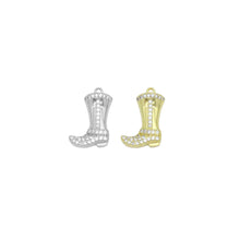 Load image into Gallery viewer, Gold Silver CZ Cute Cowboy Boots Pendant Shape Charm Pendant, Sku#A439