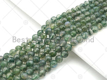Load image into Gallery viewer, Top Quality Round Smooth Moss Agate, 6mm/8mm/10mm/12mm Green Moss Agate Beads,15.5'' Full Strand, UA185
