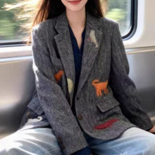 Load image into Gallery viewer, Womens Fashionable Retro Casual Wool Blazer