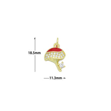 Load image into Gallery viewer, Clear CZ Red Enamel Gold Mushroom Charm Pendant,Sku#LK1220