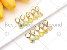 Load image into Gallery viewer, Enamel Dartboard Huggie Earring, Sku#O81C