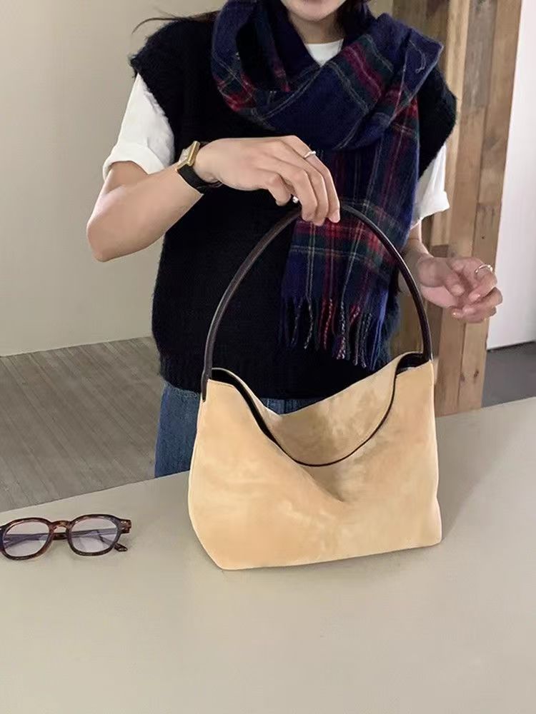 Retro Suede Women's Handbag – Korean Niche Design Shoulder & Underarm Bag