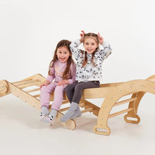Load image into Gallery viewer, 5in1 Montessori Climbing Set: Triangle Ladder + Climbing Arch + Slide Board + Climbing Net + Art Addition