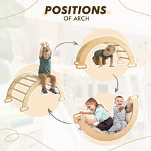 Load image into Gallery viewer, 5in1 Montessori Climbing Set: Triangle Ladder + Climbing Arch + Slide Board + Climbing Net + Art Addition