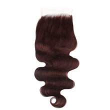 Load image into Gallery viewer, Burgundy Body Wave 5x5 HD Lace Human Hair Closure