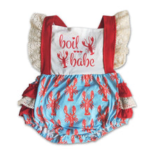 Load image into Gallery viewer, Girl Crawfish Lace Romper