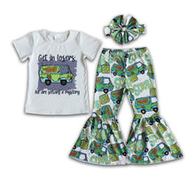 Load image into Gallery viewer, Get in losers we are solving a mystery shirt pants children girls clothing set