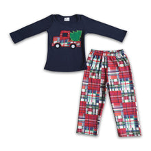 Load image into Gallery viewer, Christmas truck embroidery boy clothing set