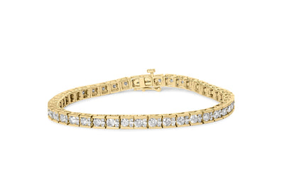 10K Yellow Gold 4.00 Cttw Channel Set Round Diamond Tennis 7