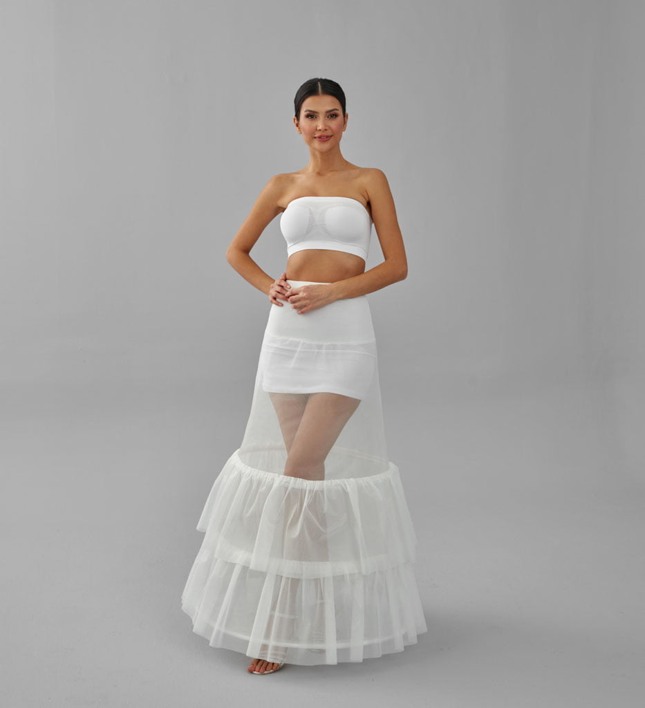 Trumpet Wedding Dress Underskirt, White Petticoat Skirt