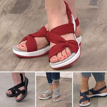 Load image into Gallery viewer, Women's Platform Roman Sandals | Sponge Cake Sole | Fish Mouth Open Toe | Velcro Strap