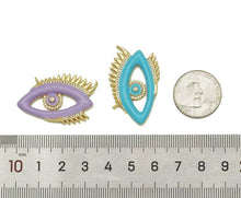 Load image into Gallery viewer, Colorful CZ Enamel Evil Eye Pendant, Sku#F1459C