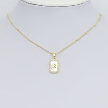 Load image into Gallery viewer, Gold Rectangle Initial Charm, Alphabet Name Letter Charm,sku#LX717
