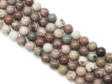 Load image into Gallery viewer, Natural Red Grass Flower Jasper Round Smooth Beads, Sku#U1331c