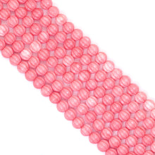 Load image into Gallery viewer, 10mm Pink Carved Pumpkin Jasper Beads, Sku#U2027