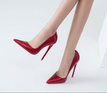Load image into Gallery viewer, Red Sole Pointed Toe Slip-On Pumps – Women's Stiletto High Heels