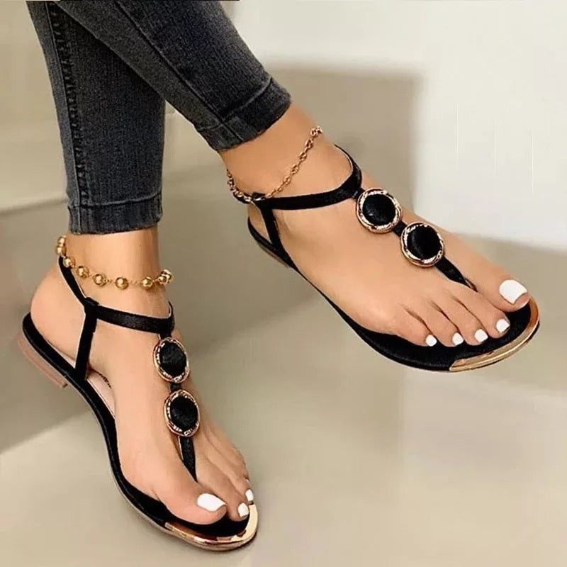 Flat Sandals – Buckle Strap Summer Beach Shoes