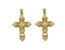Load image into Gallery viewer, CZ Cross Charm, Sku#JL93