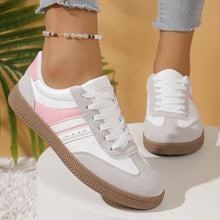 Load image into Gallery viewer, Women's Pink Lace-Up Sneakers - Casual Athletic Comfortable Footwear