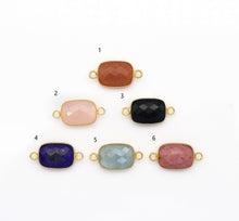 Load image into Gallery viewer, Gold Rectangle Gemstone Charm, Sku#LY22C