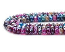 Load image into Gallery viewer, Mystic Mixed Color Banded Agate Rondelle Faceted Beads, Sku#UA296C
