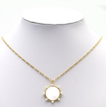 Load image into Gallery viewer, CZ Gold Pearl Round Enamel Charm, Sku#LX128