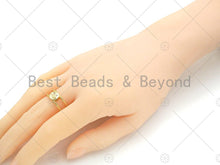 Load image into Gallery viewer, Gold Filled Smiley Face Adjustable Ring, 18K Gold Filled Open Ring, Smiley Face Statement Ring, 21x20mm,Sku#LD128