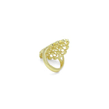 Load image into Gallery viewer, Gold Filigree Flower patten Statement Adjustable Ring, Sku#LD657