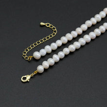 Load image into Gallery viewer, Freshwater Pearl with chevron point Necklace, sku# EF561