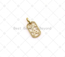 Load image into Gallery viewer, Baguette CZ Micro Pave Oval Shape Pendant, 18K Gold Filled CZ Charm, Necklace Bracelet Charm Pendant,Sku#LK503