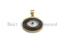 Load image into Gallery viewer, Enamel Colorful Oval Evil Eye With Eyelash Pendant,18x21mm,sku#F1034C