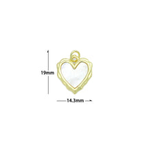 Load image into Gallery viewer, White Pearl Textured edge Heart Frame Charm Pendant,Sku#LK1217