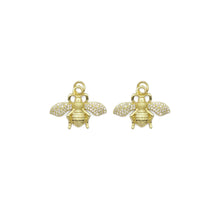 Load image into Gallery viewer, Clear CZ Gold French Bee Charm, Sku#LX316