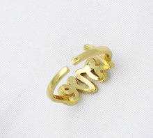 Load image into Gallery viewer, CZ Love Gold Adjustable Ring, Sku#X347