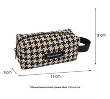 Load image into Gallery viewer, Plaid Cosmetic Bag - Premium Cotton Makeup Organizer with Zipper Closure
