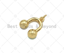 Load image into Gallery viewer, 18k Dainty Gold U Shape With Enamel Evil Eye Pendant/Charm, Colorful Enamel Evil Eye Charm, Necklace Bracelet Charm,14x15mm, Sku#LK247