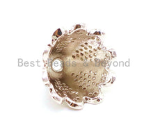 Load image into Gallery viewer, CZ Micro Pave Large Beads Cap, Metal Beads Cap,Tassel Cap, 18x12mm,sku#G88