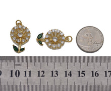 Load image into Gallery viewer, CZ Dandelion Flower Charm, Sku#LK630